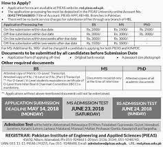 PIEAS University Islamabad Admission