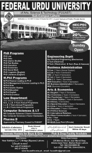 Federal Urdu Univesity Lahore Campus