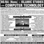 Admission Sheikh Zayed Islamic Center University of Karachi