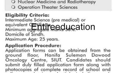 Sindh Institute Of Health Sciences Karachi Admission