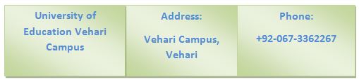 Vehari University Contact Us