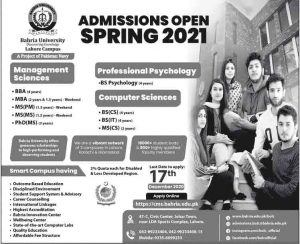 Bahria University Lahore Merit List