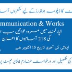 PPSC Sub engineer Civil Jobs in Communication and Works Department 2021