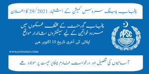 PPSC jobs 2021 Advertisement 29/2021